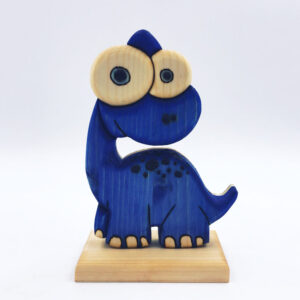 Dinosauro blu in legno creazione artigianale