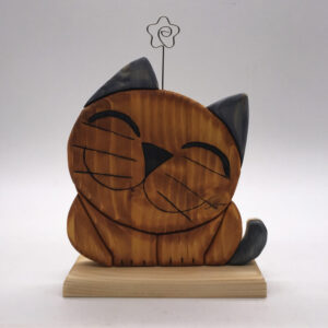 Gatto simpatico in legno creazione artigianale