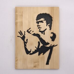 Bruce Lee in legno creazione artigianale