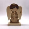 Angioletto con stelline che prega in legno creazione artigianale