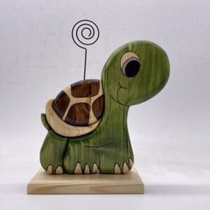 tartaruga portafoto in legno creazione artigianale