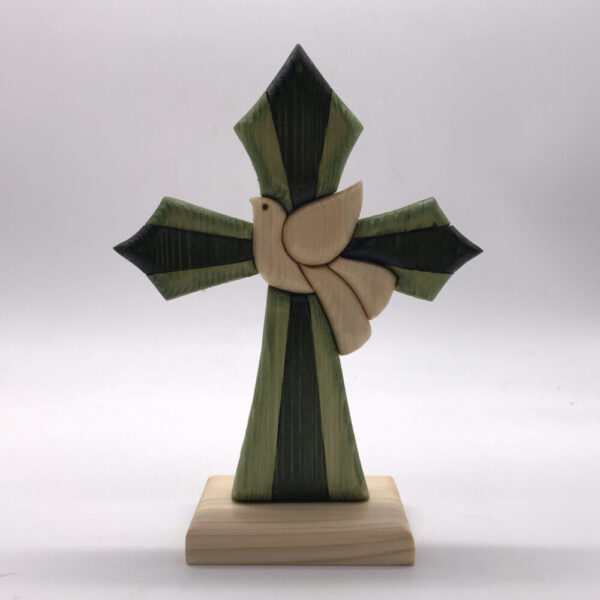 croce bomboniera in legno creazione artigianale