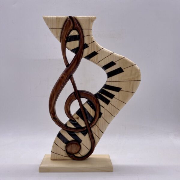 Chiave di sol e tasti da pianoforte in legno creazioni artigianali