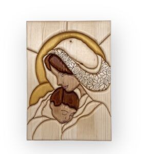 madonna con bambino in legno creazione artigianale