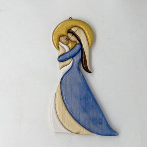 madonna con bambino in legno, creazione artigianale